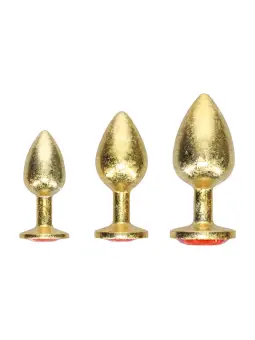 CONJUNTO DE 3 PLUGS ANAIS EM METAL MILAN COLLECTION GOLD OUCH! 