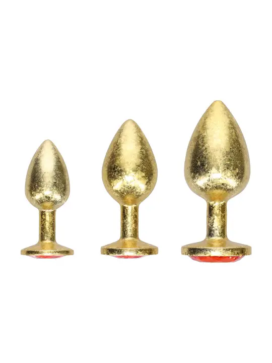 CONJUNTO DE 3 PLUGS ANAIS EM METAL MILAN COLLECTION GOLD OUCH! 