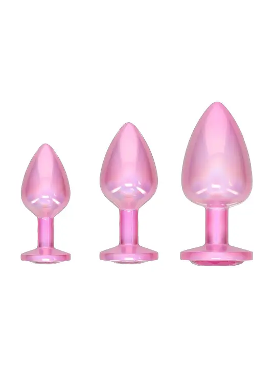 CONJUNTO DE 3 PLUGS ANAIS EM METAL PARIS COLLECTION ROSA OUCH! 