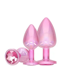 CONJUNTO DE 3 PLUGS ANAIS EM METAL PARIS COLLECTION ROSA OUCH! 