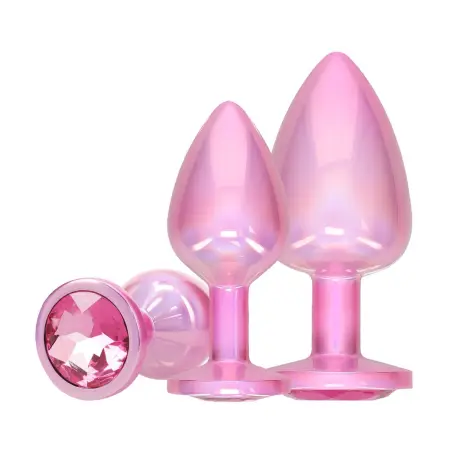 CONJUNTO DE 3 PLUGS ANAIS EM METAL PARIS COLLECTION ROSA OUCH! 