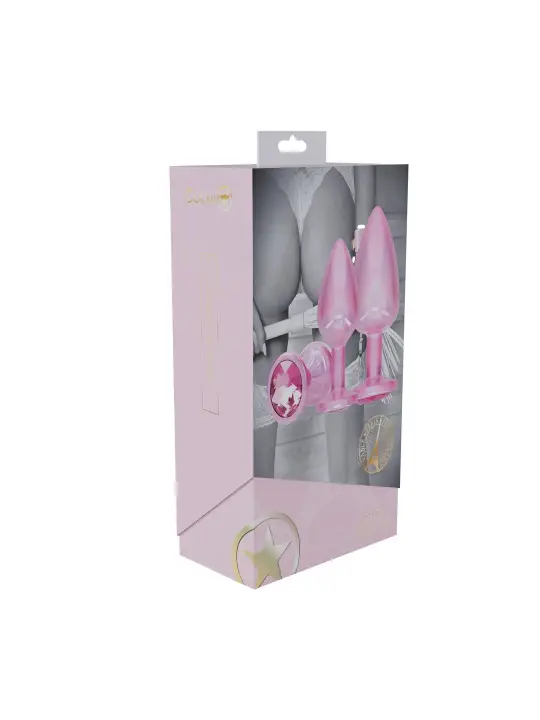 CONJUNTO DE 3 PLUGS ANAIS EM METAL PARIS COLLECTION ROSA OUCH! 