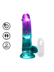 VIBRADOR COM LED E COMANDO LED VIBRATING STRAIGHT COCK WITH BALLS 6 /15 CM REALROCK