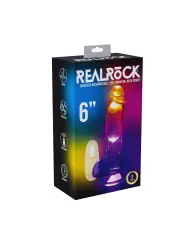 VIBRADOR COM LED E COMANDO LED VIBRATING STRAIGHT COCK WITH BALLS 6 /15 CM REALROCK