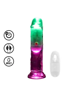 VIBRADOR COM LED E COMANDO LED VIBRATING STRAIGHT COCK 6 / 15 CM REALROCK