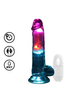 VIBRADOR COM LED E COMANDO LED VIBRATING STRAIGHT COCK WITH BALLS 7 /18 CM REALROCK