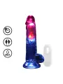 VIBRADOR COM LED E COMANDO LED VIBRATING STRAIGHT COCK WITH BALLS  8 /20 CM REALROCK