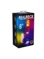 VIBRADOR COM LED E COMANDO LED VIBRATING STRAIGHT COCK WITH BALLS  8 /20 CM REALROCK