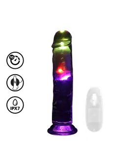 VIBRADOR COM LED E COMANDO LED VIBRATING STRAIGHT COCK 8 /20 CM REALROCK