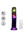 VIBRADOR COM LED E COMANDO LED VIBRATING STRAIGHT COCK 8 /20 CM REALROCK