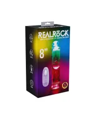 VIBRADOR COM LED E COMANDO LED VIBRATING STRAIGHT COCK 8 /20 CM REALROCK
