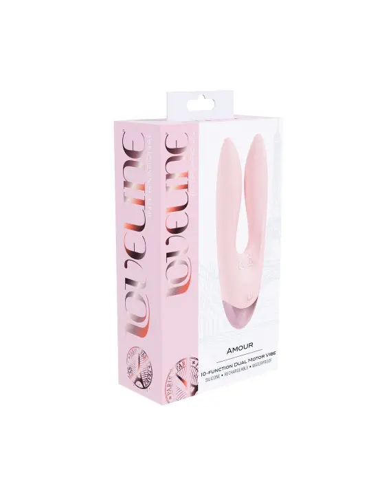 VIBRADOR AMOUR DUAL MOTOR VIBE ROSA LOVELINE 