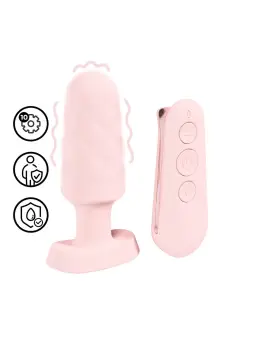 PLUG ANAL COM VIBRAÇÃO E COMANDO VELVET ROSA LOVELINE 