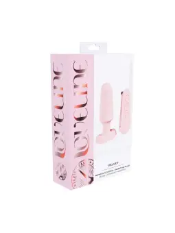 PLUG ANAL COM VIBRAÇÃO E COMANDO VELVET ROSA LOVELINE 