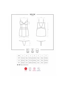 CAMISA DE NOITE E TANGA 829-CHE OBSESSIVE VERMELHA