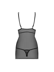 CAMISA DE NOITE E TANGA 840-CHE OBSESSIVE PRETA
