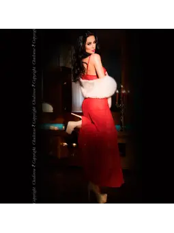 CAMISA DE NOITE E TANGA CR-3470 VERMELHA