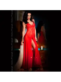 CAMISA DE NOITE E TANGA CR-3470 VERMELHA