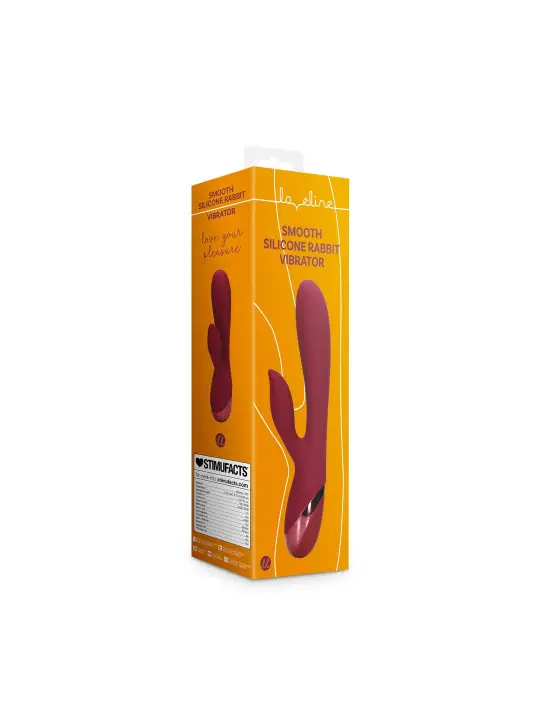 VIBRADOR SMOOTH SILICONE RABBIT DARK CHERRY LOVELINE