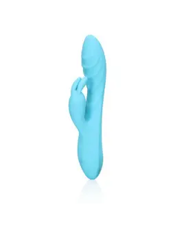 VIBRADOR RIBBED ULTRA SOFT SILICONE RABBIT GLACIAL BLUE LOVELINE