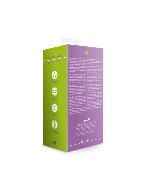 PLUG ANAL COM VIBRAÇÃO EM FORMA DE LÁGRIMAS CLEAR PURPLE LOVELINE