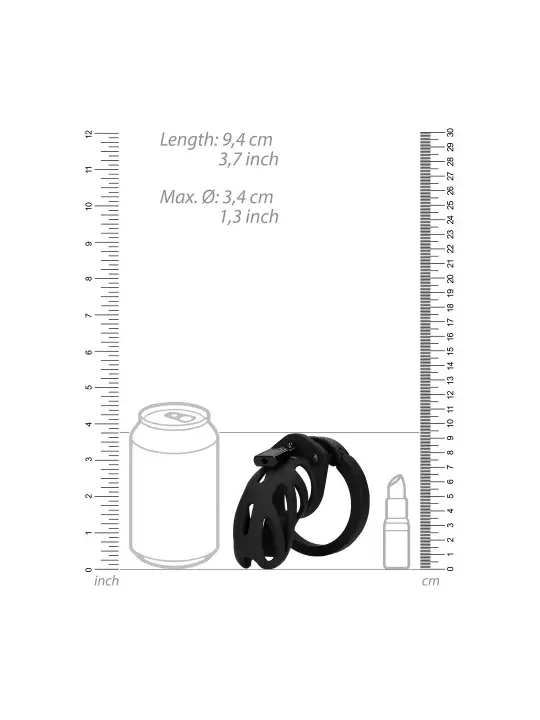 JAULA MODEL 24 CHASTITY 3.5 /9 CM PRETO MANCAGE