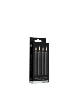 CONJUNTO DE 4 VELAS PRETAS TEASING WAX CANDLES OUCH!