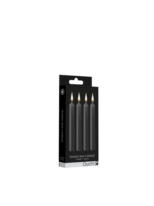 CONJUNTO DE 4 VELAS PRETAS TEASING WAX CANDLES OUCH!
