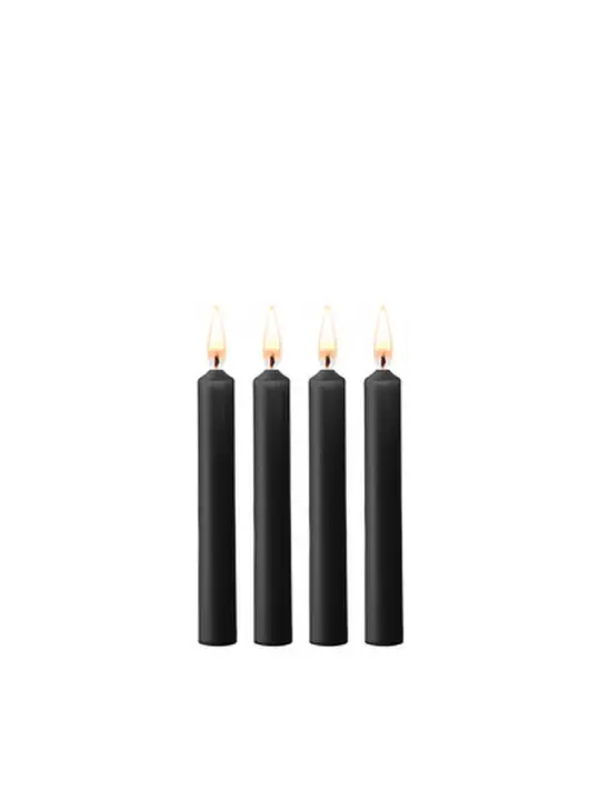 CONJUNTO DE 4 VELAS PRETAS TEASING WAX CANDLES OUCH!