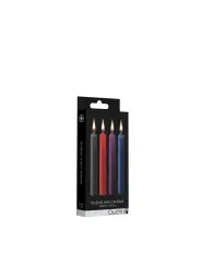 CONJUNTO DE 4 VELAS COM MIX DE CORES TEASING WAX CANDLES OUCH!