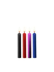 CONJUNTO DE 4 VELAS COM MIX DE CORES TEASING WAX CANDLES OUCH!