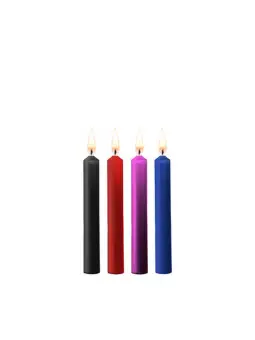 CONJUNTO DE 4 VELAS COM MIX DE CORES TEASING WAX CANDLES OUCH!
