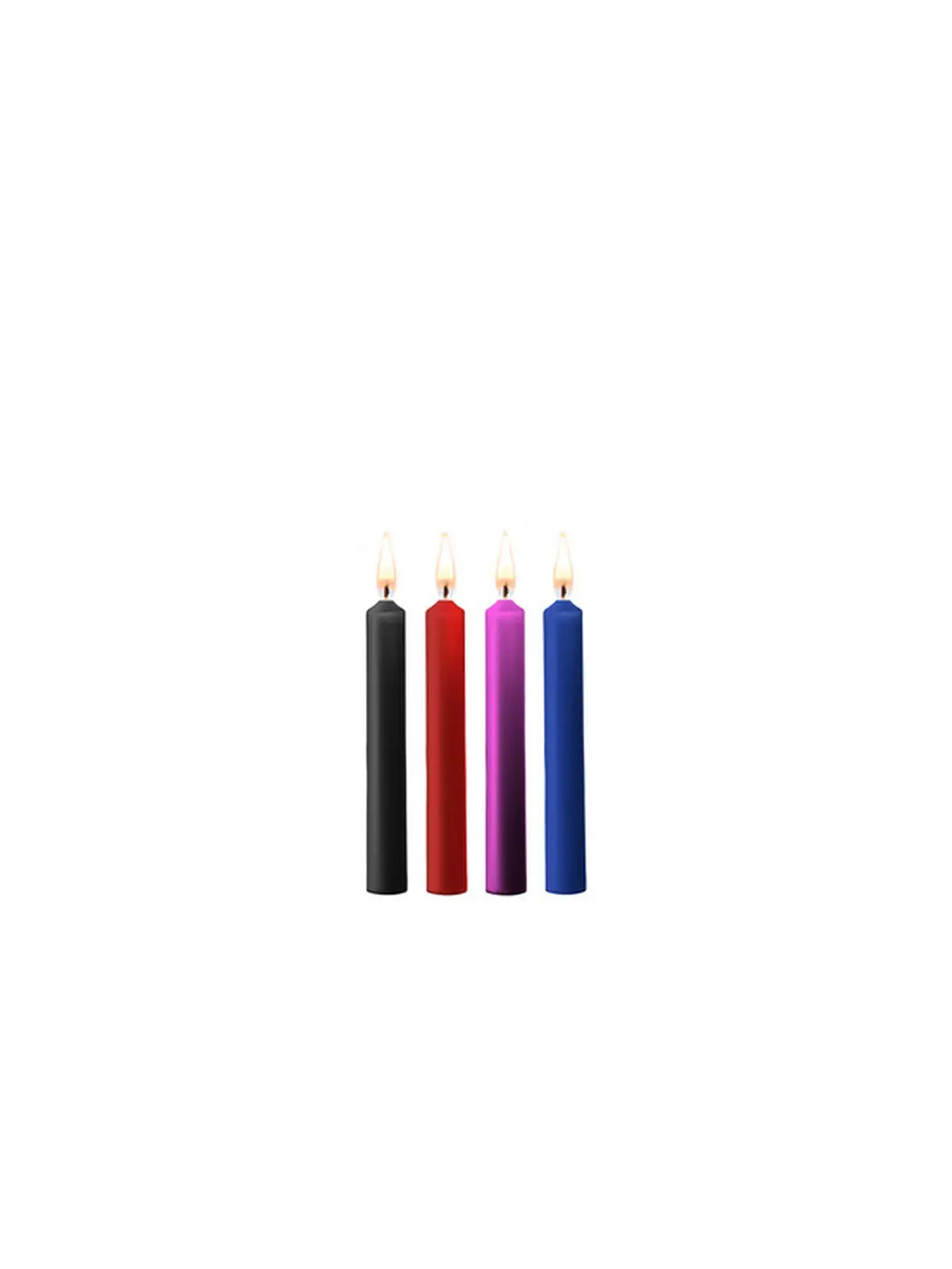 CONJUNTO DE 4 VELAS COM MIX DE CORES TEASING WAX CANDLES OUCH!