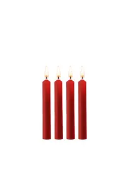CONJUNTO DE 4 VELAS VERMELHAS TEASING WAX CANDLES OUCH!
