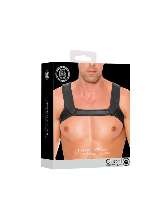 ARNÊS EM NEOPRENE S/M PRETO OUCH!
