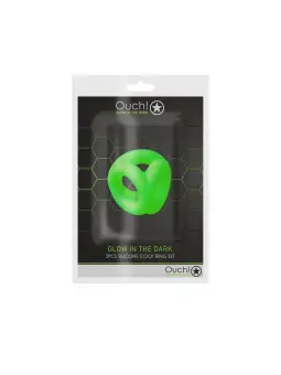 ANEL PARA O PÉNIS E TESTÍCULOS FLUORESCENTE GLOW IN THE DARK OUCH!