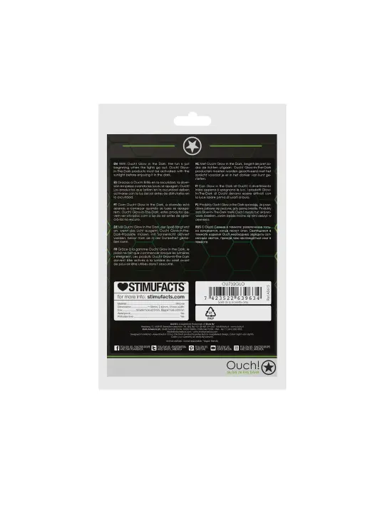 ANEL PARA O PÉNIS E TESTÍCULOS FLUORESCENTE GLOW IN THE DARK OUCH!