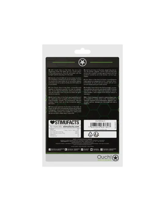 ANEL PARA O PÉNIS E TESTICULOS FLUORESCENTE GLOW IN THE DARK OUCH!