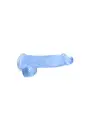 DILDO REALISTA COM TESTÍCULOS CRYSTAL CLEAR 6 /15 CM AZUL REALROCK