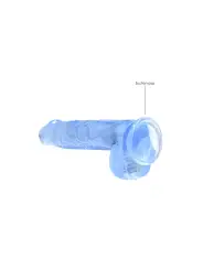 DILDO REALISTA COM TESTÍCULOS CRYSTAL CLEAR 6 /15 CM AZUL REALROCK