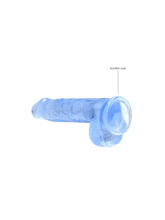DILDO REALISTA COM TESTÍCULOS CRYSTAL CLEAR 6 /15 CM AZUL REALROCK