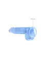 DILDO REALISTA COM TESTÍCULOS CRYSTAL CLEAR 6 /15 CM AZUL REALROCK