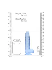DILDO REALISTA COM TESTÍCULOS CRYSTAL CLEAR 6 /15 CM AZUL REALROCK