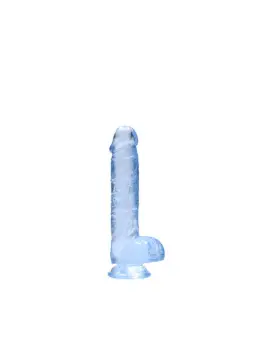 DILDO REALISTA COM TESTÍCULOS CRYSTAL CLEAR 6 /15 CM AZUL REALROCK