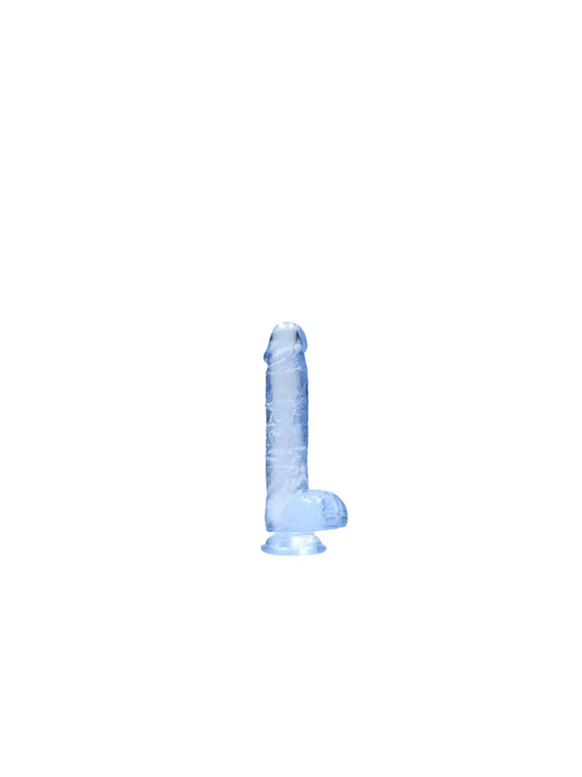 DILDO REALISTA COM TESTÍCULOS CRYSTAL CLEAR 6 /15 CM AZUL REALROCK