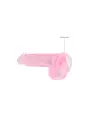 DILDO REALISTA COM TESTÍCULOS CRYSTAL CLEAR 6 /15 CM ROSA REALROCK