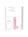 DILDO REALISTA COM TESTÍCULOS CRYSTAL CLEAR 6 /15 CM ROSA REALROCK