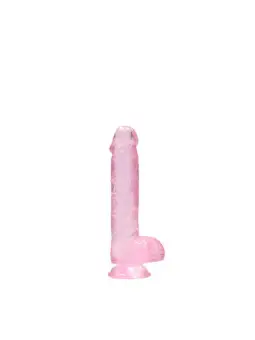 DILDO REALISTA COM TESTÍCULOS CRYSTAL CLEAR 6 /15 CM ROSA REALROCK