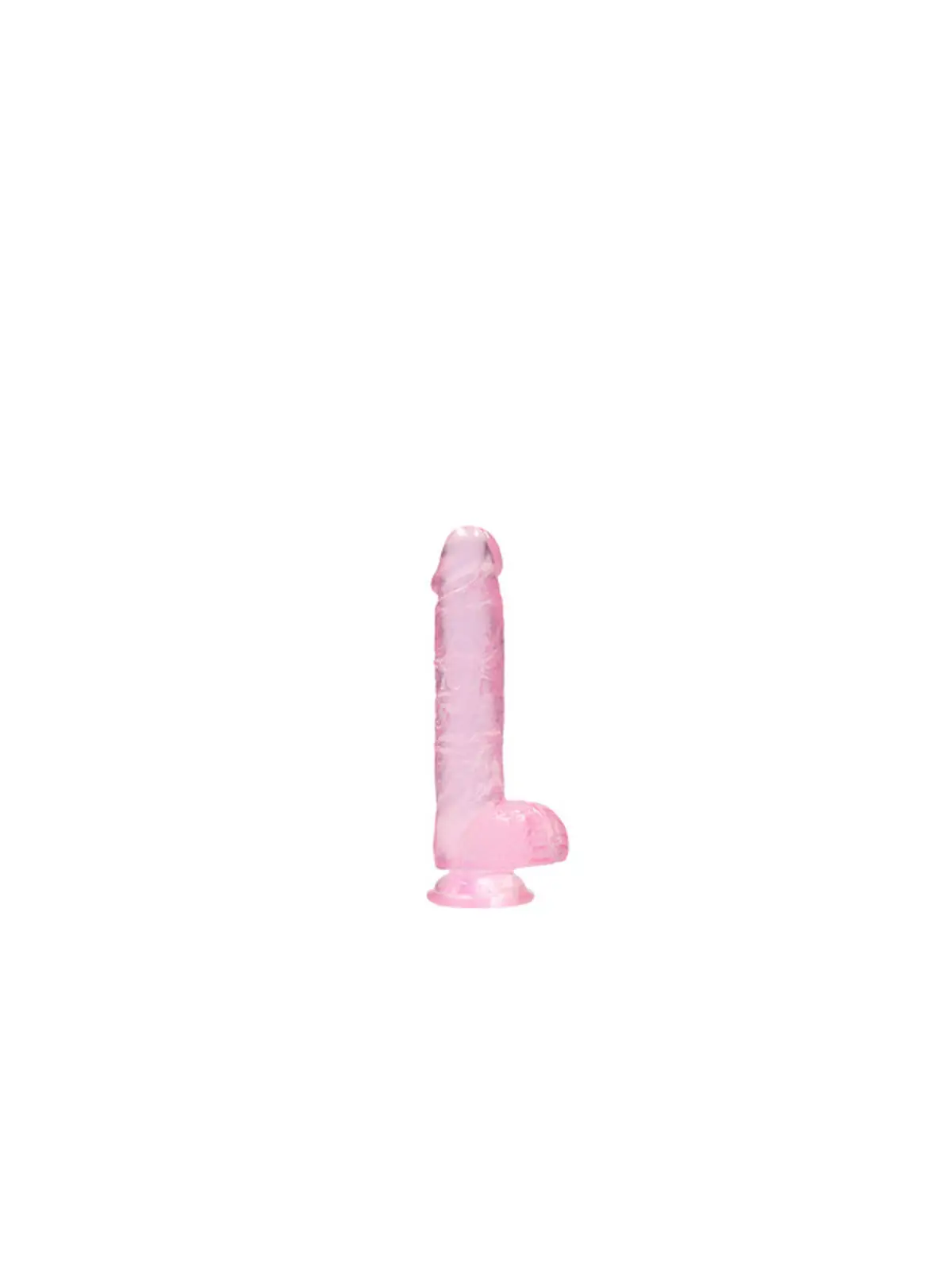 DILDO REALISTA COM TESTÍCULOS CRYSTAL CLEAR 6 /15 CM ROSA REALROCK