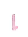 DILDO REALISTA COM TESTÍCULOS CRYSTAL CLEAR 6 /15 CM ROSA REALROCK